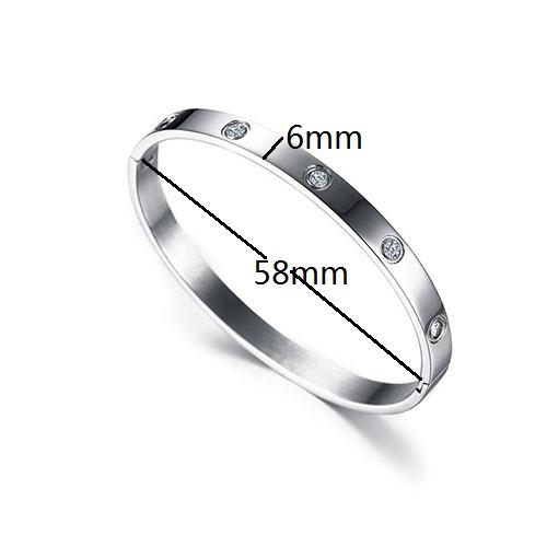 Neues Design Goldfarbe Zirkon und Kreuzmutter Nagelarmband & Armreif für Frau Edelstahl Schraube Marke Schmuck Dropshipping