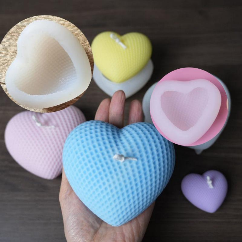 Weaving Heart Silicone Mold for DIY Candle, Fondant, Chocolate, Soap, Incense, and Gypsum Crafts.