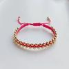 Handmade Braided Bracelet Jewelry for Women 4mm High Quality Gold Plated Beads Bracelets Bijoux Fashion Pulseras Femme