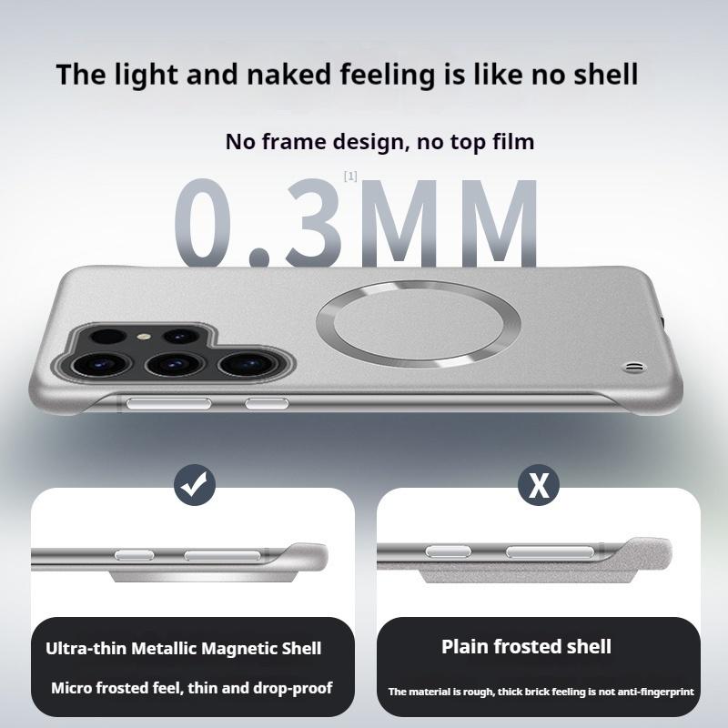 Thin Frameless Ultra Thin Magnetic Phone Case for Samsung Galaxy S25 Ultra S25 S24 S23 S22 Plus PC Hard Protective Cooling Cover