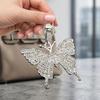 Keychain Pendant Sparkling Rhinestones Butterfly Shape Zinc Alloy Keychain Pendant with Lobster Clasp Backpack Accessory