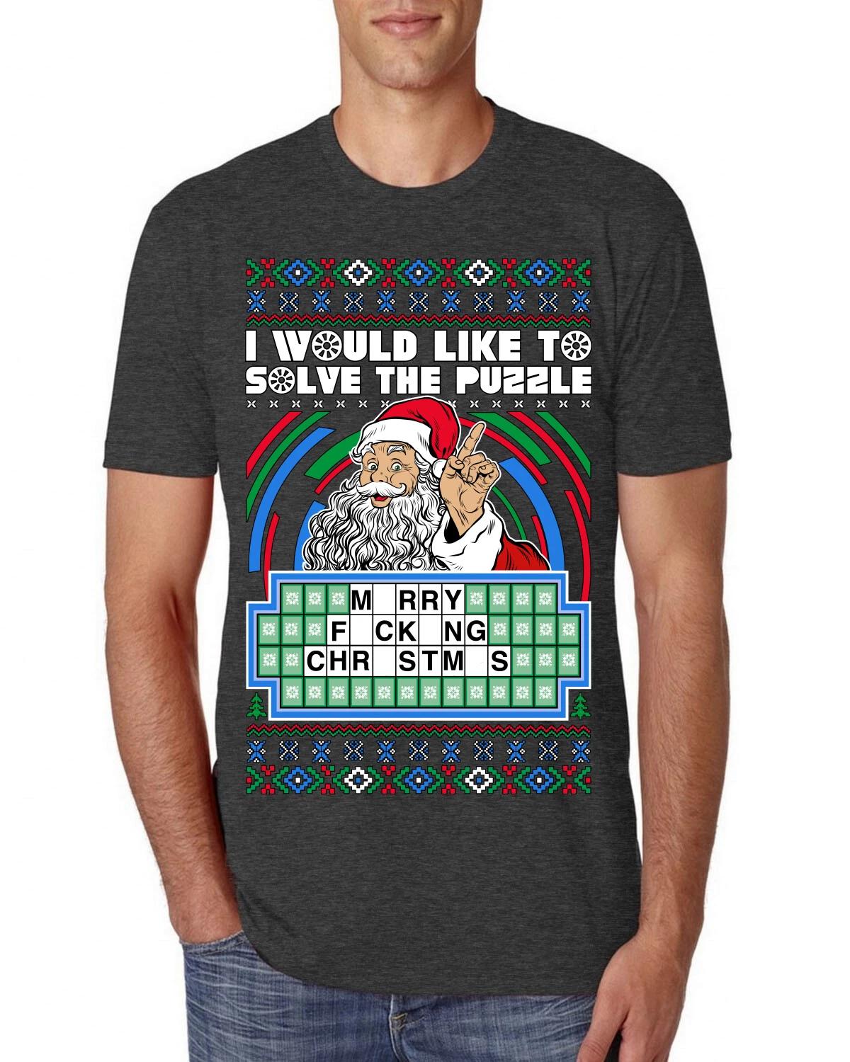 Santa Game Show Id Like To Solve the Puzzle Men Premium TriBlend T- Shirt S