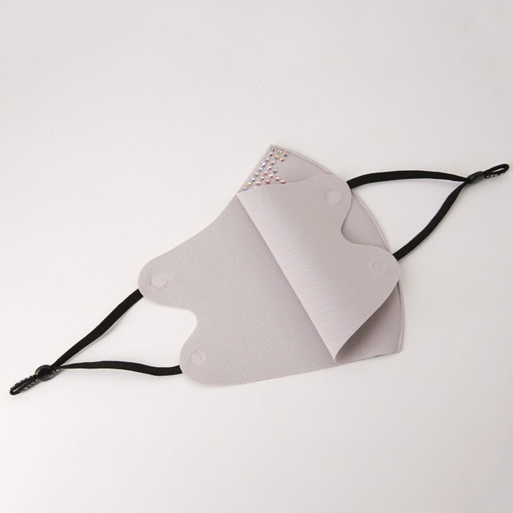 Washable Ice Silk Cloth Mask Rhinestone Riding Mask Crystal Ornaments Face Mask  Party Gif