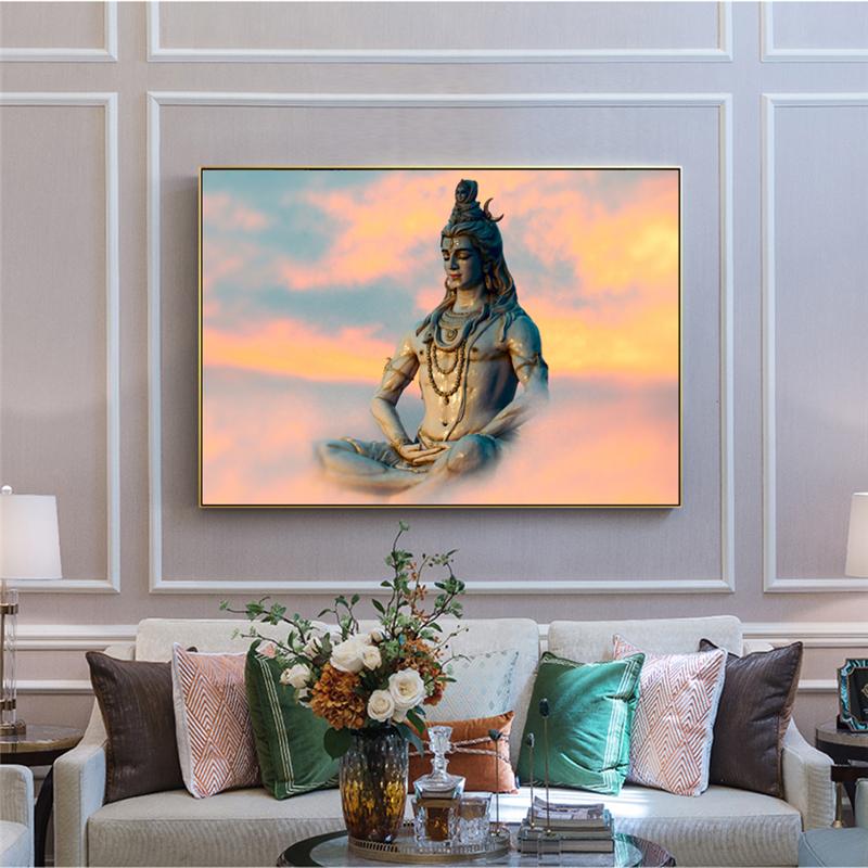 Lord Shiva Wall Art Obrazy na plátně Hinduističtí bohové Domácí Dekorativní plátno Umělecké obrazy Hinduismus Umělecké obrazy do obývacího pokoje Cuadros