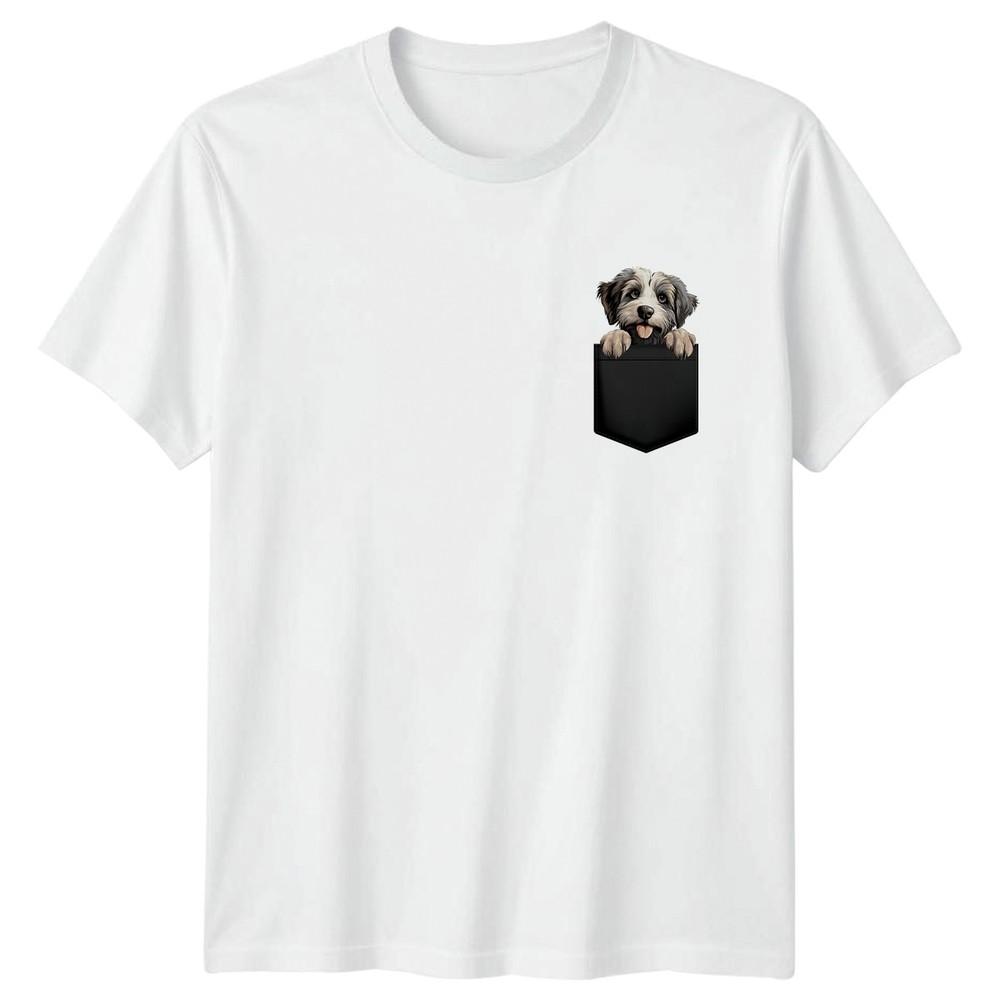 Cute Dog In Pocket Animals Dogs Graphic Unisexs TShirt Unisexs Tee S