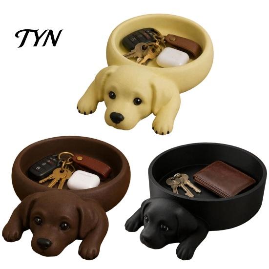 Functional Art for Balcony 3D Printed Labrador Dog Storage Tray, Cute Puppy Key Holder Decor, Creative Home Decor Ornament Shaped Catchall Bowl