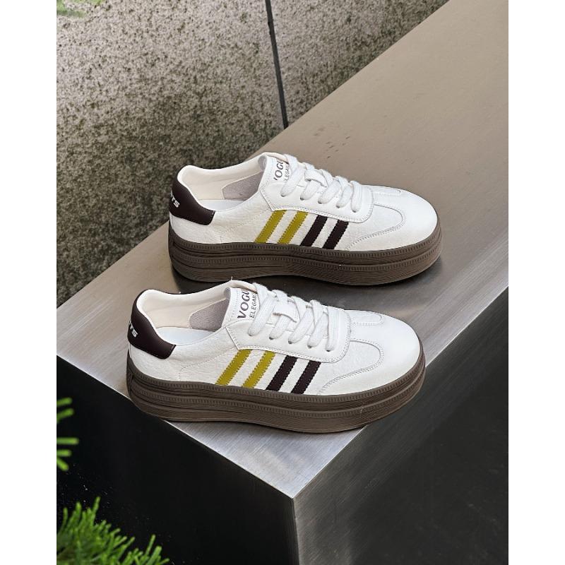 Leather little white shoes women's autumn new thick-soled heightening fashionable versatile light leisure sports