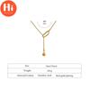 Hi Eetit Collier avec pendentif géométrique en perles d'acier inoxydable pour femme
