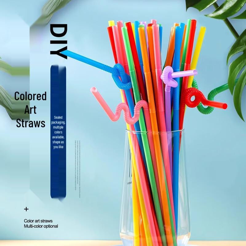 Fanshun Individually Wrapped Colorful Straws