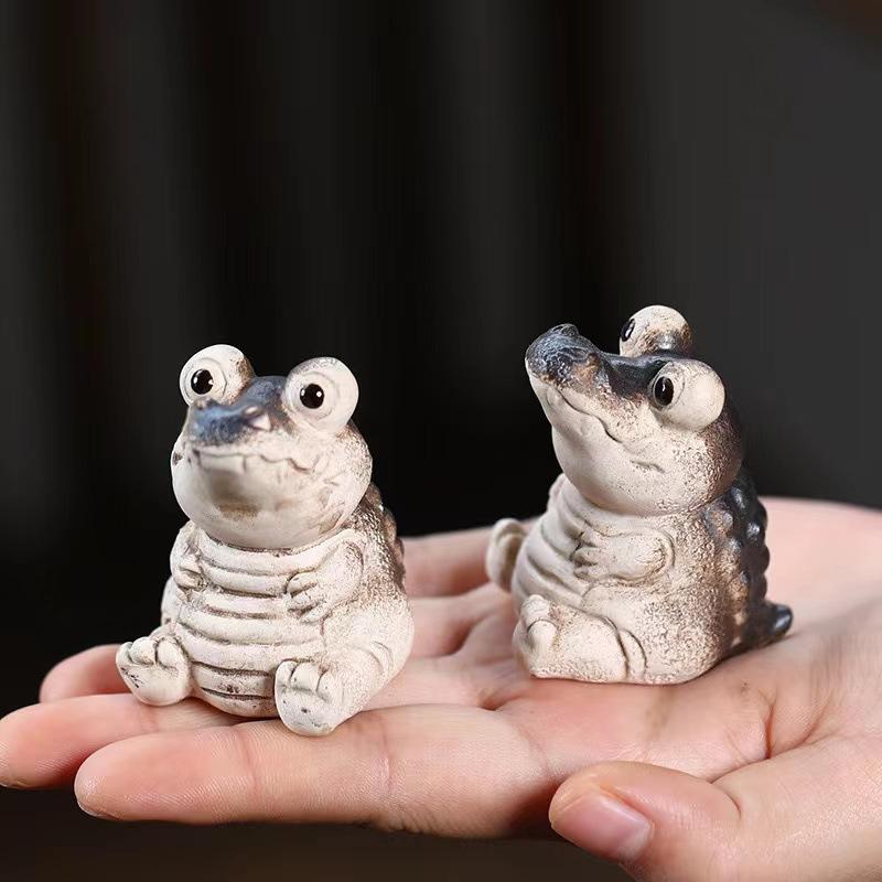 Chubby Little Crocodile Garden Ornaments Home Table Decoration Resin Crafts Gifts