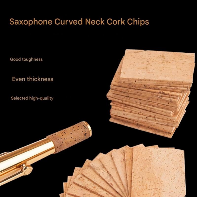 5Pieces Natural Cork Woodwind Accessories Joint Corks Sheets for Various Saxophone with Excellent Sealing and Durability