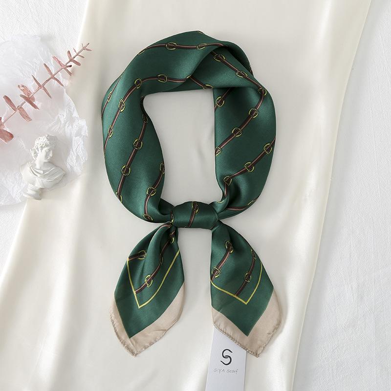 

High sense 70 small square scarf female imitation silk printing silk scarf headband flight attendant professional decoration fashion small scarf 70*70