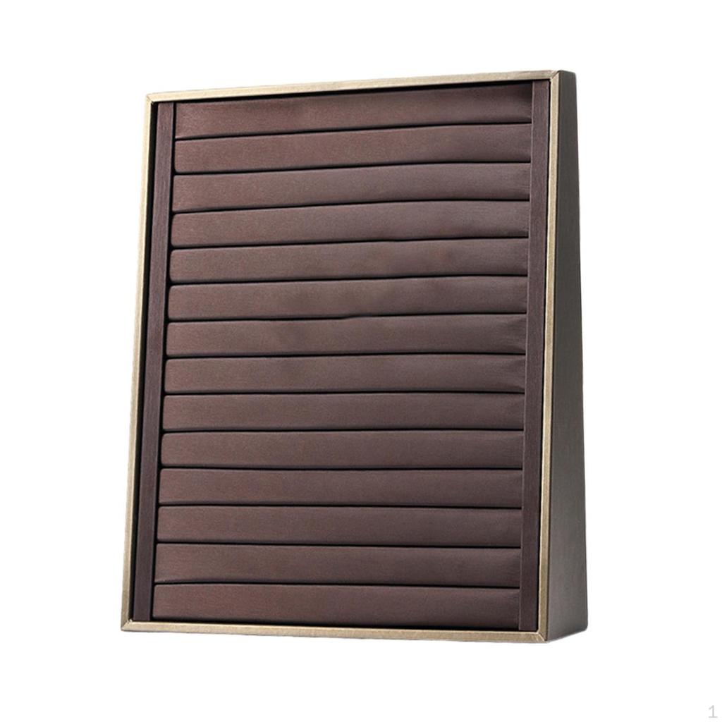 Vertical Jewelry Display Tray Holder Large Capacity PU Leather Stand Rack for Boutique, Home
