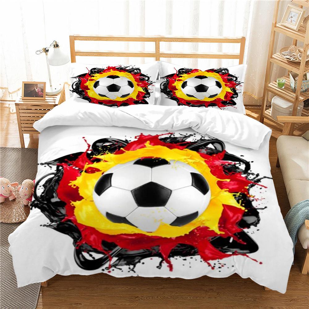 Heißer Verkauf Bettbezug Sets 3D Gedruckt Bett Set Fußball Heimtextilien Highend Polyester Quilt Abdeckung Kinder Einzigen Größe Bettdecke
