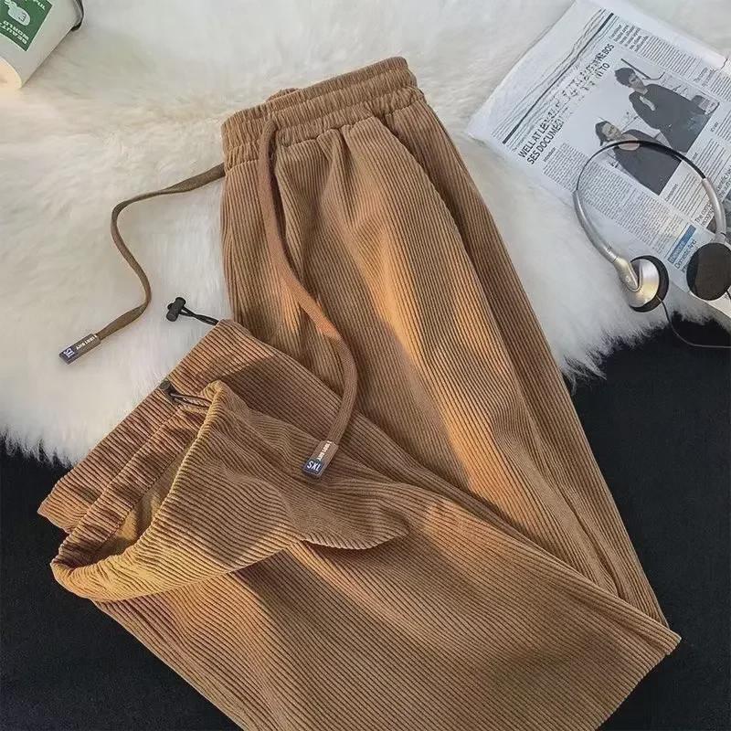 Men's Loose Corduroy Pants - Spring & Autumn Hong Kong Style Sweatpants