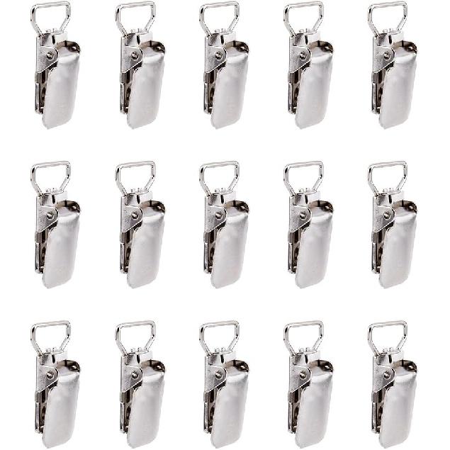 SUPERFINDINGS 15Pcs Iron Heavy Duty Rug Hanging Clips Platinum Metal Clip for Hanging Rugs 1.65x0.9inch Wall Clips Rug Grippers Heavy Duty Clips for