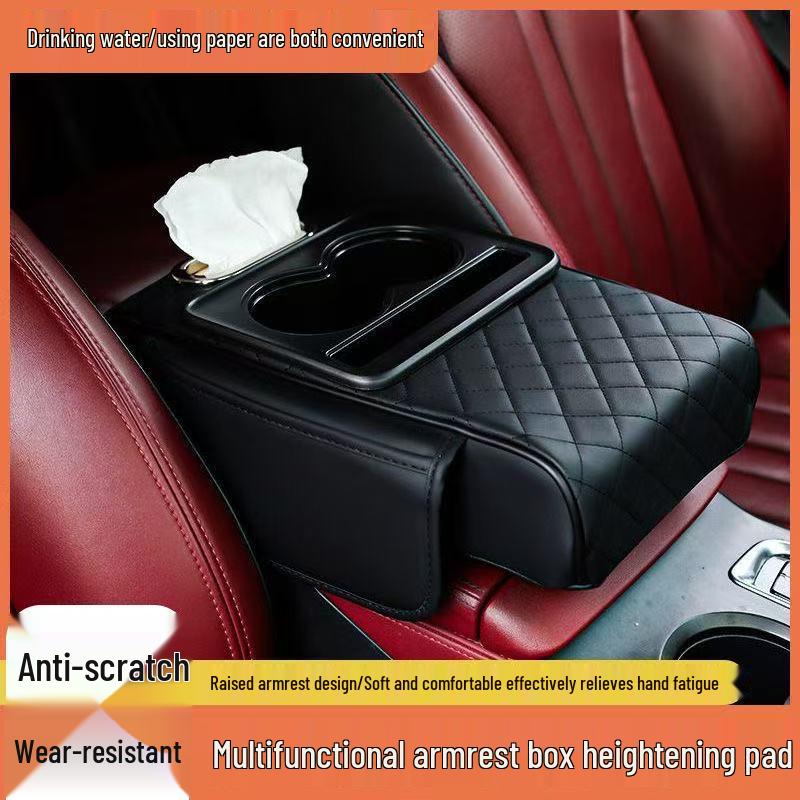 Universal 4-in-1 Car Armrest: Elevated, Thickened Design with Storage for New Energy Cars
