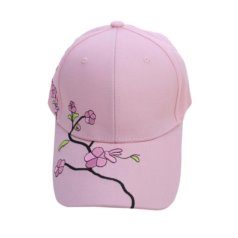 Baseballmütze mit Pfirsichblütenstickerei für den Sommer im koreanischen Stil für Damen, Freizeitmütze mit Entenzunge, Sonnenschutzkappe, Sonnenschirmhut