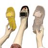 Versatile trend non-slip square buckle slippers women's outer wear summer  fashionable transparent casual and comfortable slippers