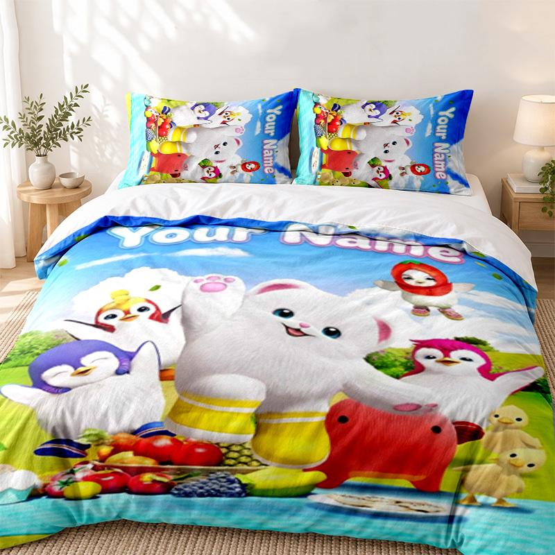 Badanamu Custom Name 3pc set Perfect for bedroom use Comfortable bedding set includes a duvet cover and two pillowcases Ideal birthday or Christmas gi