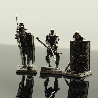 1pc Desktop Metal Copper Ornaments Figure Roman Legion Shield Soldier Model Archer Medieval Military Toys