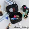 AVANCE Makeup Cosmetic Storage Popular Stylish Travel Cosmetic Black and White Pouch, Bag, Bag, Handbag, Storage, (Black)