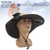 Detachable Sun Fan Hat 3 Speeds Adjustable UPF50 Breathable Wide Brim Sun Bucket Hat With 2 Solar Fan For Men