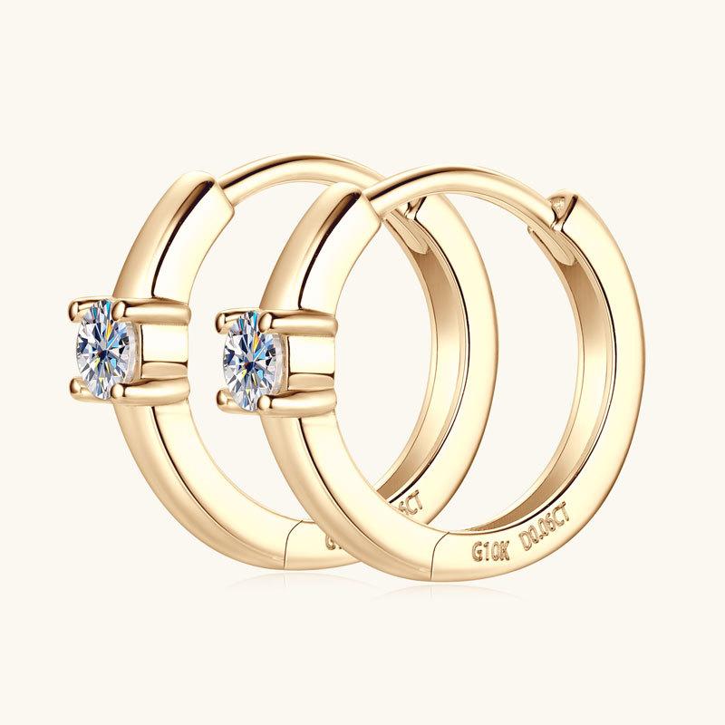 Silvere Glam New Cross-border Fashion And Simplicity 10K Gold Moissanite Earrings, Elegant And Versatile Earrings