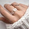 Anello con Perle di Pietra di Luna Bianca Vlen Anelli con Perle d'Acqua Dolce Anelli Elastici Retro per Donne Regalo Gioielli con Pietra Naturale