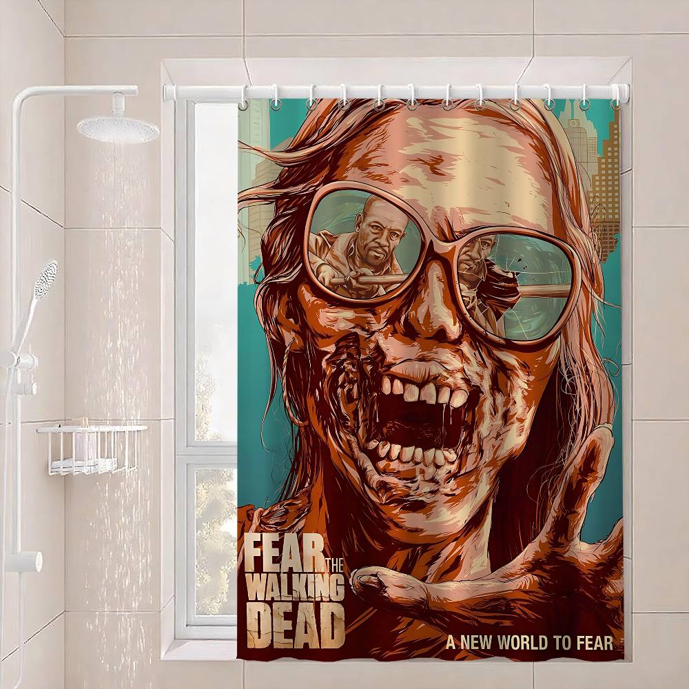 The W-Walking D-Dead Shower Curtain - Water-Repellent And Leak-Resistant, Mold And Mildew Resistant For