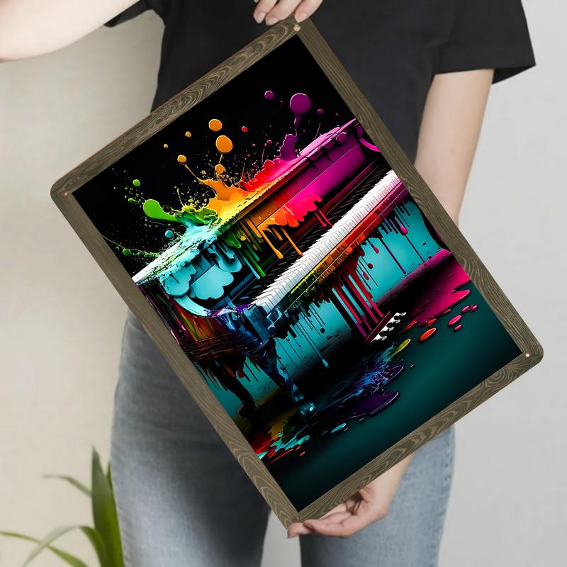 

Colorful Piano Art Custom Metal Wall Decor Modern Home Living Room Decoration 20x30cm（7.8x11.8inch）