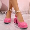 Plus Size Retro Mary Jane Chunky Heel Platform Shoes for Women