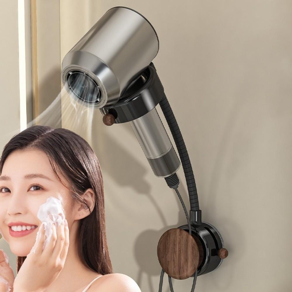 Adjustable Hairdryer Stand Holder No-Hole Lazy Hair Dryer Stand  Bathroom Storage