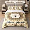 Lion Tiger Leopard Theme Custom Text Or Name 3Pcs Bedding Set 1 Flat Sheet & 2 Pillowcases Personalized Home Bedding