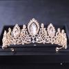 Luxury Baroque Vintage Green Crystal Tiaras And Crowns Queen Diadem Pageant Party Crown Bridal Wedding Hair Jewelry Accessories