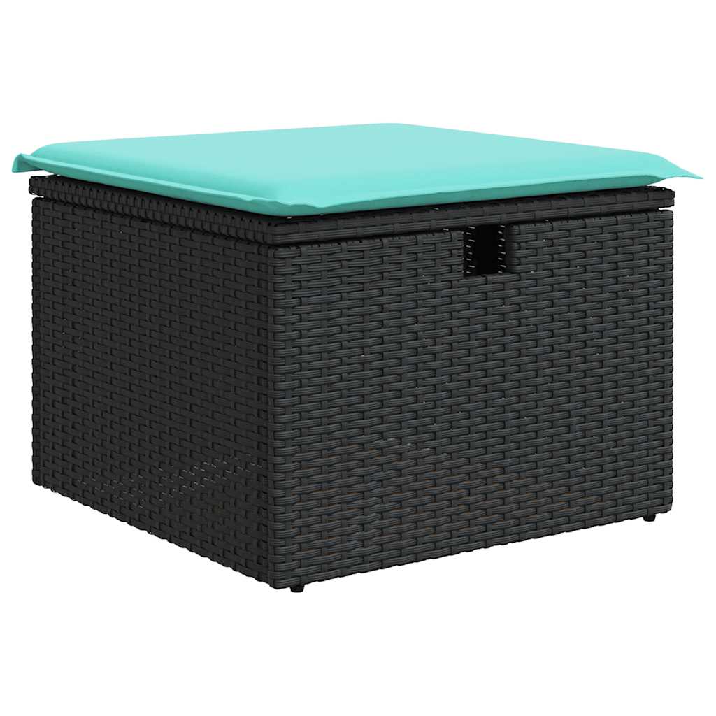 vidaXL 6 Piece Garden Sofa Set with Cushions Black Poly Rattan