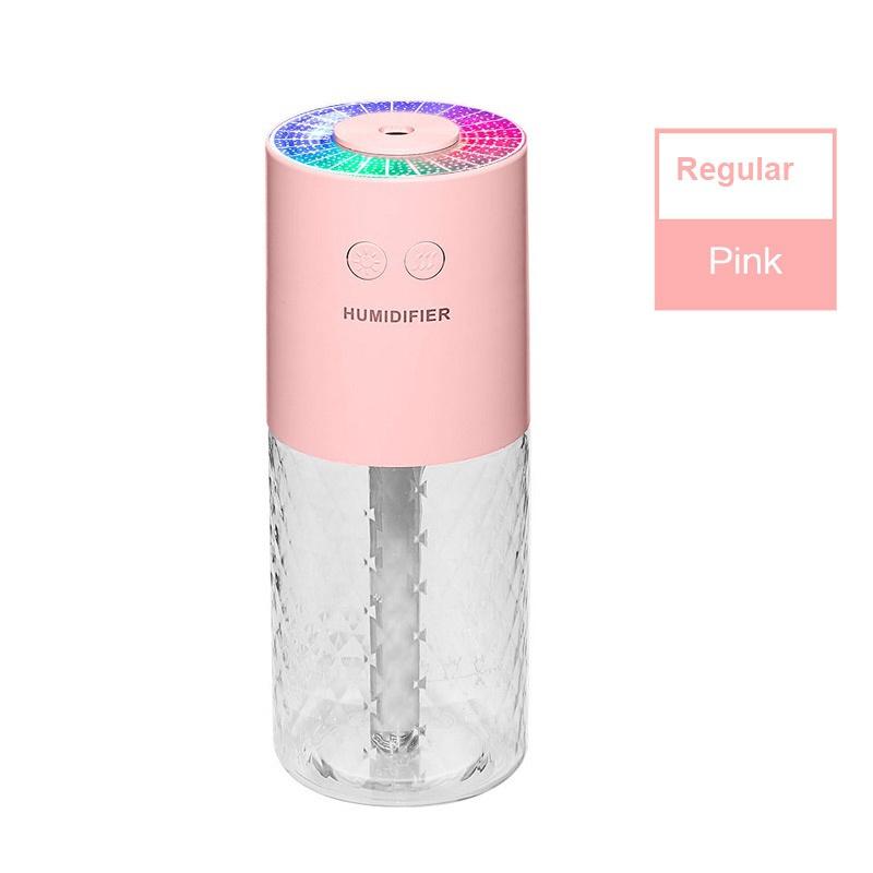 

Air Humidifier Crystal Projection Lamp Car Home Air Humidifier Essential Oil Humidificador Stonego Household Accessories рожевий