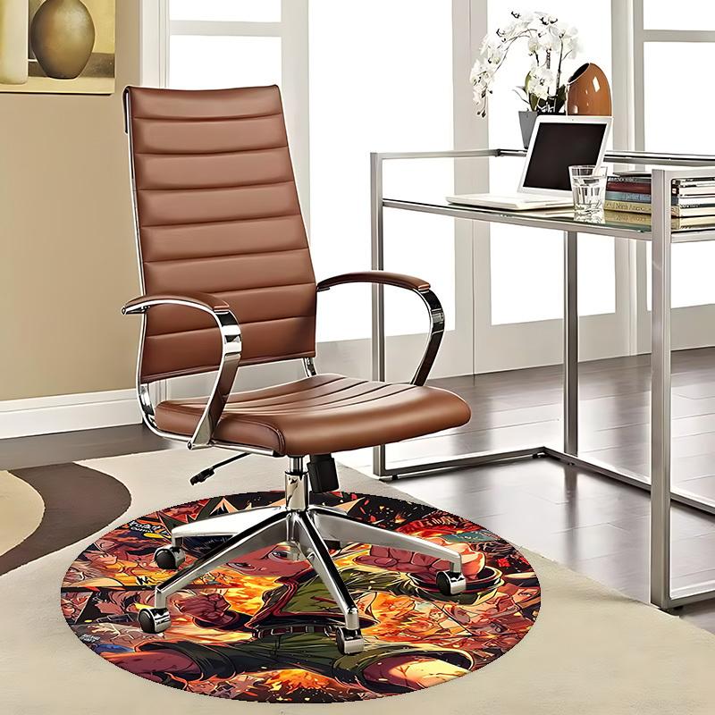 

1pc Anime Cartoon Design Round Carpet - Office Chair Mat, Non-Slip Rug for Home Decor, Living Room, Bedroom, Game Room & Dormitory, Suitable for All S 80cm by 80cm