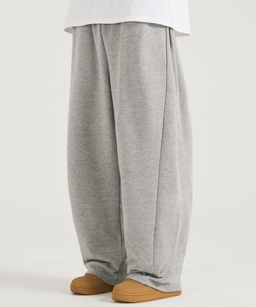 Osillos D02 Basic Curved Side Pintuck Balloon Sweat Long Pants