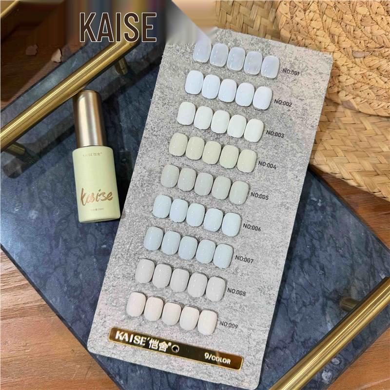 New Release: She Xia Kai She 9-Color Almond White High-End Nail Gel Polish Set - Popular Salon Colors at the Beauty Expo