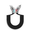 240W LED Light Spring Retractable 4-in-1 Super Fast Charging Cable for Car - iPhone, Samsung, Xiaomi
