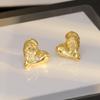 Nieregularne plisowane kolczyki w kształcie serca: Szykowny Luksus, Zimny Styl, Wszechstronny Niszowy Design dla Kobiet