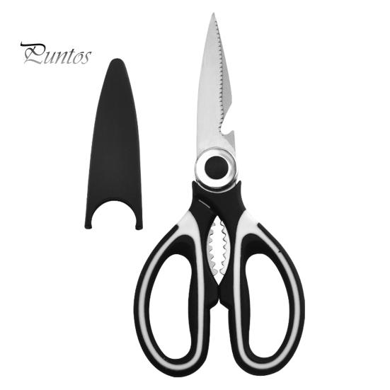 

Кухонные ножницы Ножницы для куриных костей Нескользящие удобные ножницы из нержавеющей стали с защитным чехлом Многофункциональные прочные ножницы черный белый