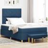 Box Spring Bed with Cushions and Headboard Blue 200 x 120 cm Fabric