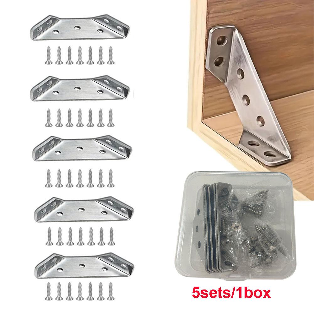 Thickened Stainless Steel Angle Bracket 90 Degree Right Angle Fixing Connector for Furniture Accessories