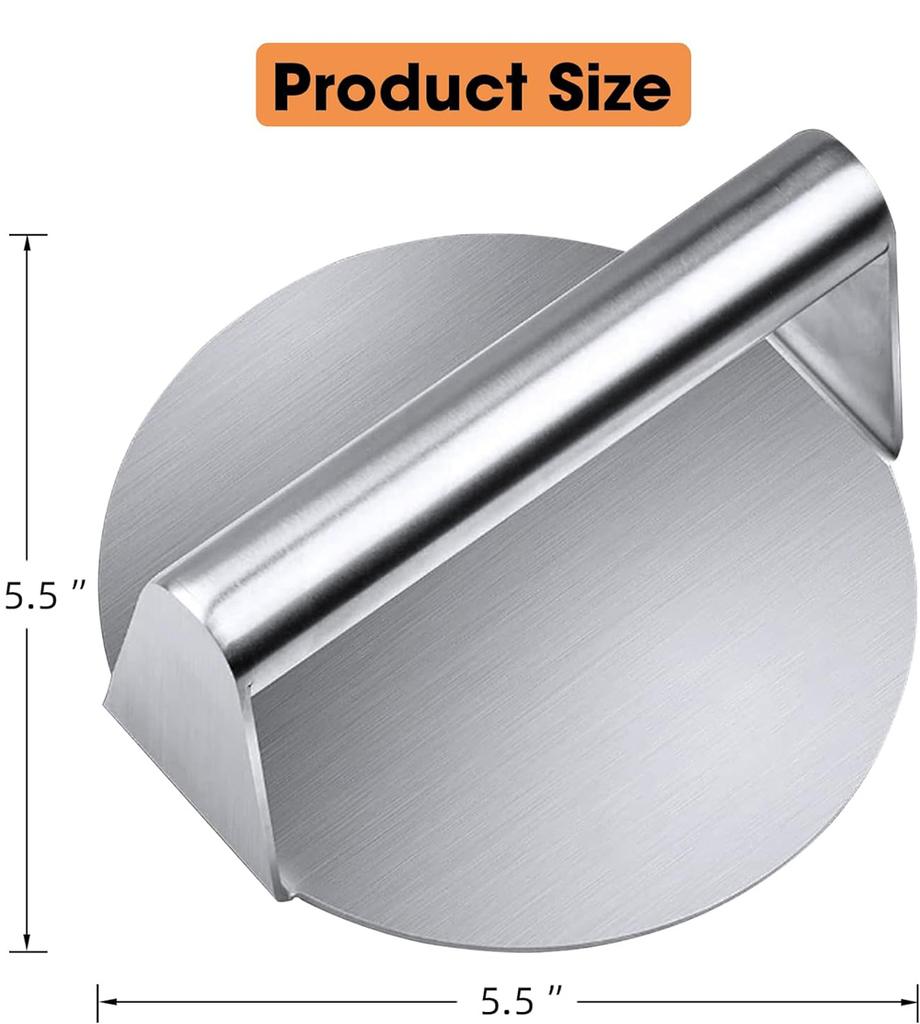 Stainless Steel Smash Burger Press Hamburger Patties Meat Masher Circular Meat Press Mold for Deli Meats Kitchen Accessories
