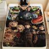 1Pc Dragon Training Print Flannel Blanket, High quality Comfortable for All Seasons, Home Decor, Warmth and Comfort, Perfect for Gifts