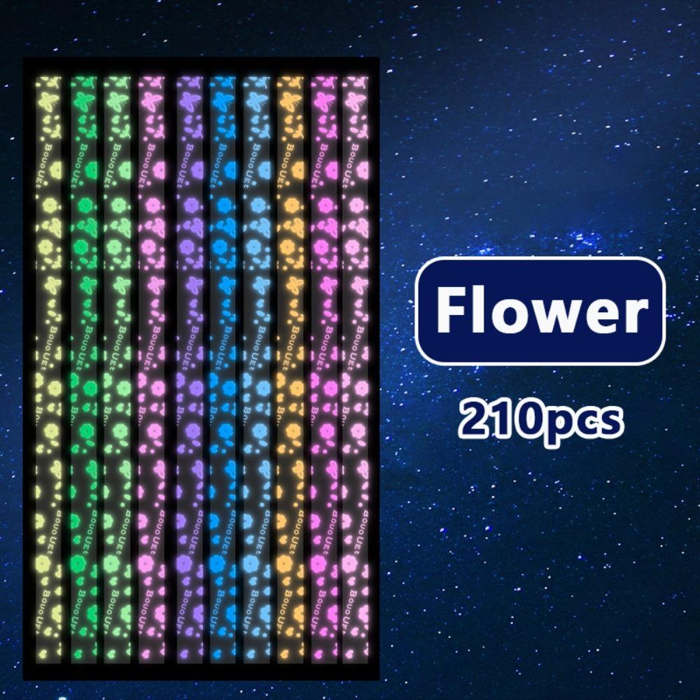 210pcs Luminous Star Origami DIY Handmade Art Paper Craft Folding Paper Strips Gradient Color Pentagram Folding Paper Gift