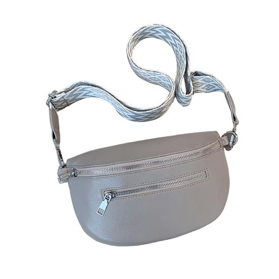 Unisex Crossbody Fanny Pack Faux Leather Waist Pouch with Multiple Zippered Pockets Waist Bag with Adjustable Strap for Travel Work Sports