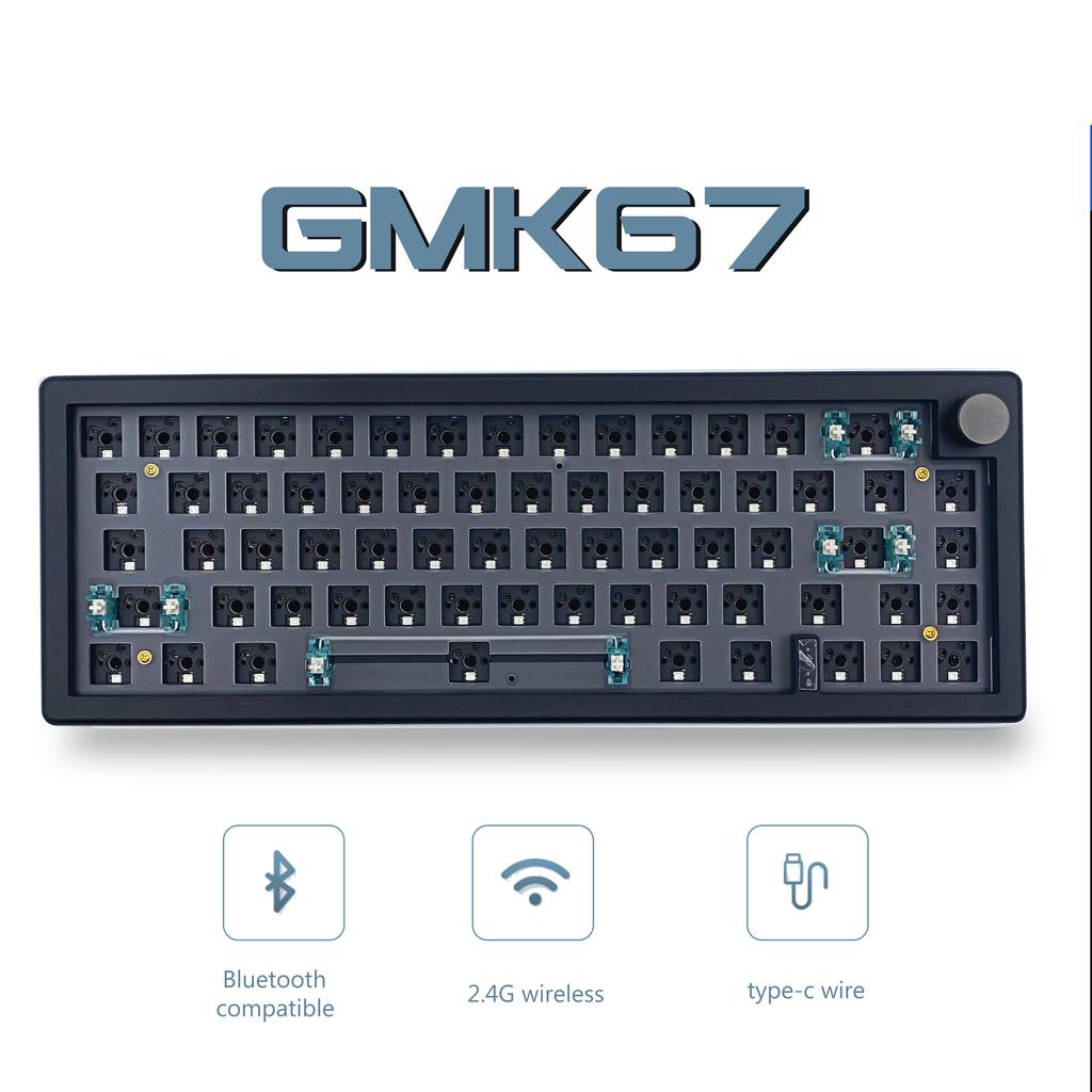 GMK67 65% Gasket Bluetooth 2.4G Wireless -swappable Mechanical Keyboard Kit RGB Backlit
